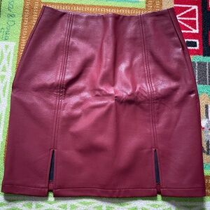 Mangopop Red faux leather skirt - small